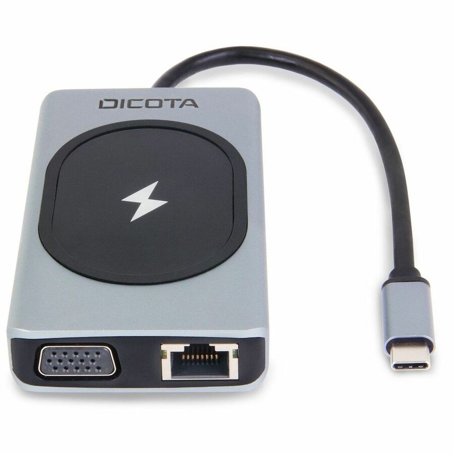 Dicota USB Type C Docking Station for Microphone, Headphone, Tablet PC, Desktop PC, Monitor, Notebook - Charging Capability - Memory Card Reader - SD - Silver