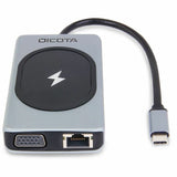 Dicota USB Type C Docking Station for Microphone, Headphone, Tablet PC, Desktop PC, Monitor, Notebook - Charging Capability - Memory Card Reader - SD - Silver