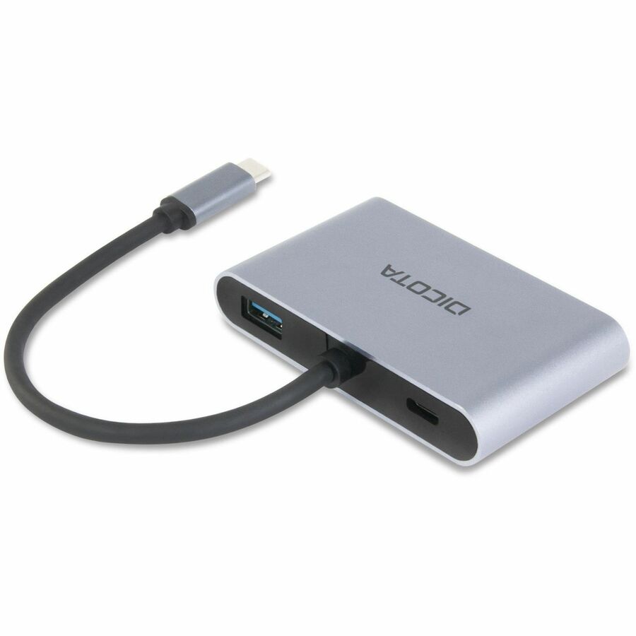Dicota USB Type C Docking Station for Notebook, Desktop PC - Silver - Portable