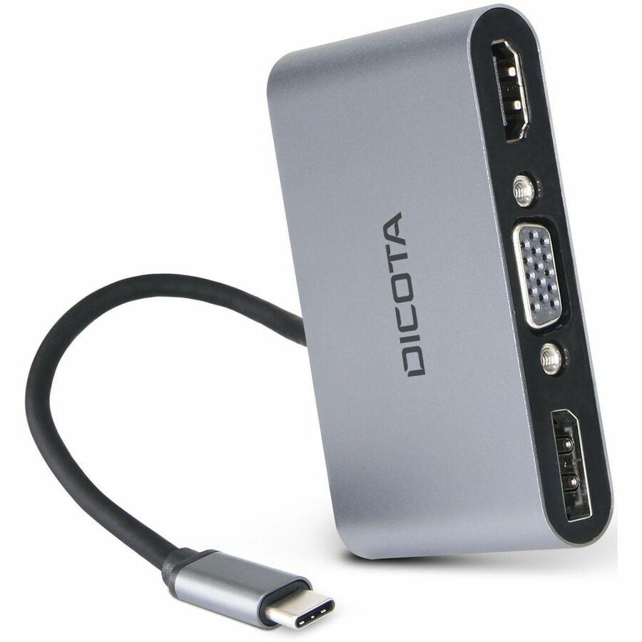 Dicota USB Type C Docking Station for Notebook, Desktop PC - Silver - Portable