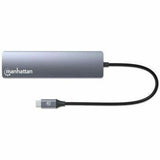 USB-C Dock/Hub, Ports (x6): Ethernet, HDMI, USB-A (x3) and USB-C, With Power Delivery (100W) to USB-C Port (Note additional USB-C wall charger and USB-C cable needed), USB 3.2 Gen 1, All Ports can be used at the same time, Universal for all devices