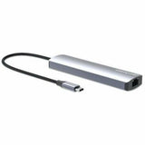 USB-C Dock/Hub, Ports (x6): Ethernet, HDMI, USB-A (x3) and USB-C, With Power Delivery (100W) to USB-C Port (Note additional USB-C wall charger and USB-C cable needed), USB 3.2 Gen 1, All Ports can be used at the same time, Universal for all devices