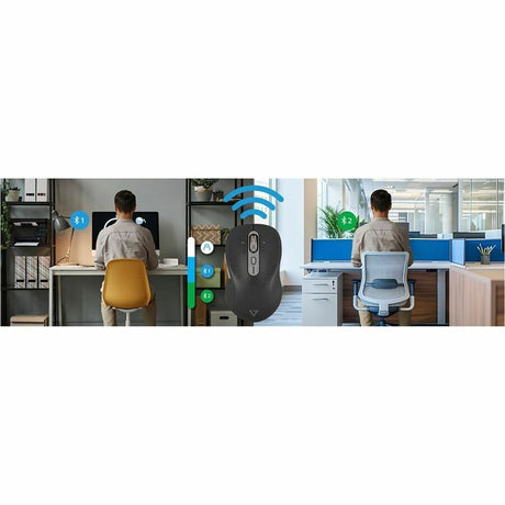 V7 MW600BT Mouse - Bluetooth/Radio Frequency - USB Type C - Optical - 7 Button(s)