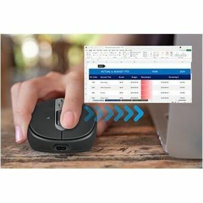 V7 MW600BT Mouse - Bluetooth/Radio Frequency - USB Type C - Optical - 7 Button(s)