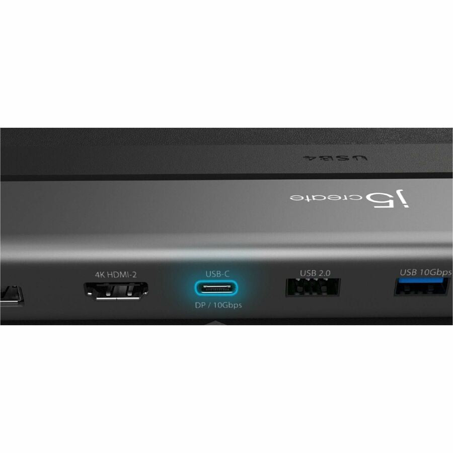 j5create JCD554 USB4 Docking Station for Notebook, Monitor, Keyboard, Mouse - Charging Capability - Memory Card Reader - SD - Space Gray