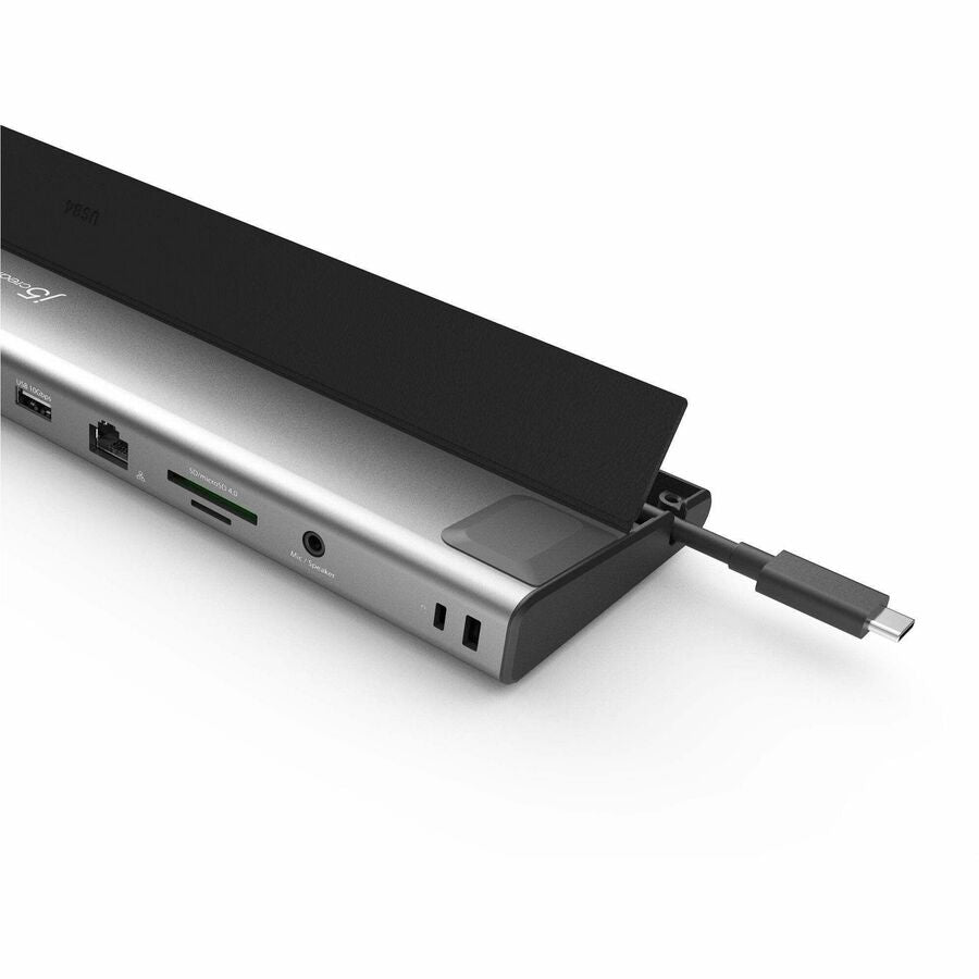 j5create JCD554 USB4 Docking Station for Notebook, Monitor, Keyboard, Mouse - Charging Capability - Memory Card Reader - SD - Space Gray