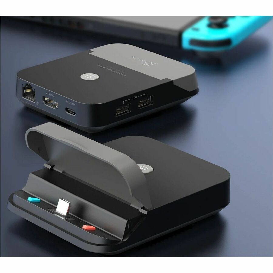 j5create Mini JCD620 USB Type C Docking Station for Gaming Console, Monitor, Keyboard, Smartphone, TV - Charging Capability - Black, Grey - Portable