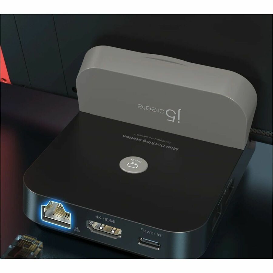 j5create Mini JCD620 USB Type C Docking Station for Gaming Console, Monitor, Keyboard, Smartphone, TV - Charging Capability - Black, Grey - Portable