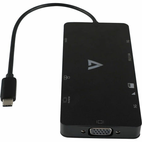 V7 Mini Dock UCMINIDOCK-ALTHV USB Type C Docking Station for Notebook - Charging Capability - Memory Card Reader - SD - Black - Desktop