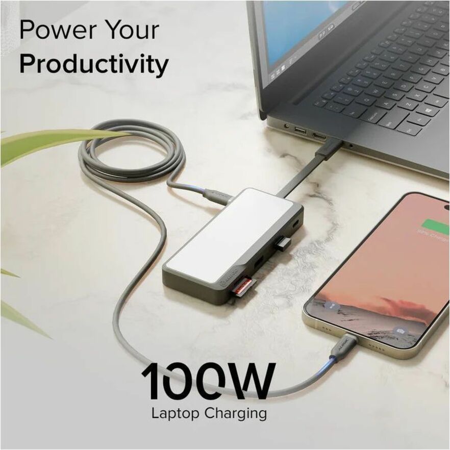 Alogic Fusion Pro TOUR USB Type C Docking Station for Smartphone, Desktop PC - Charging Capability - Memory Card Reader - SD - Space Gray - Desktop