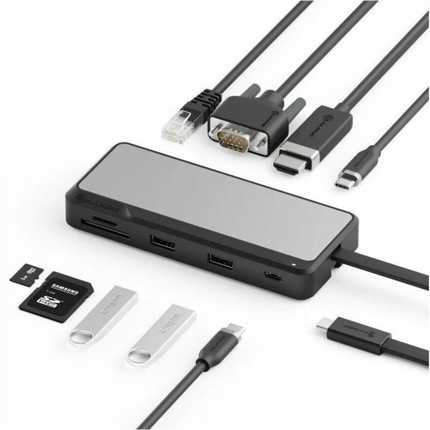Alogic Fusion Pro TOUR USB Type C Docking Station for Smartphone, Desktop PC - Charging Capability - Memory Card Reader - SD - Space Gray - Desktop