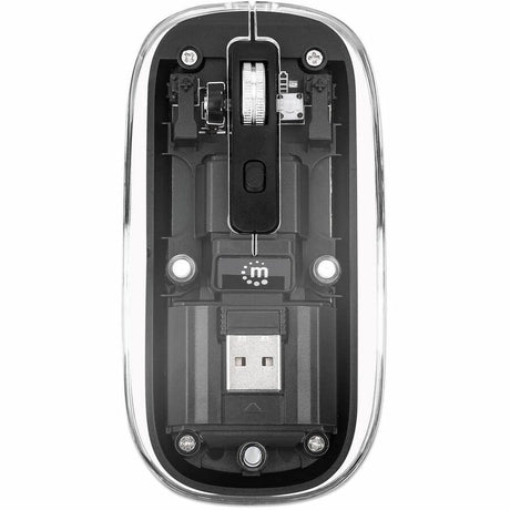 Manhattan Mouse - Radio Frequency - USB Type A - Optical - 4 Button(s) - Black, Clear