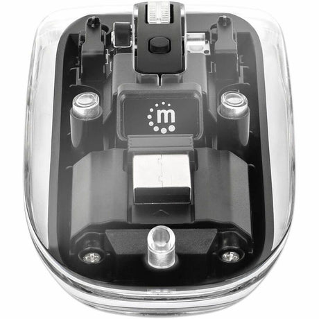 Manhattan Mouse - Radio Frequency - USB Type A - Optical - 4 Button(s) - Black, Clear