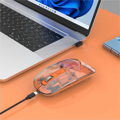 Manhattan Mouse - Radio Frequency - USB Type A - Optical - 4 Button(s) - Orange