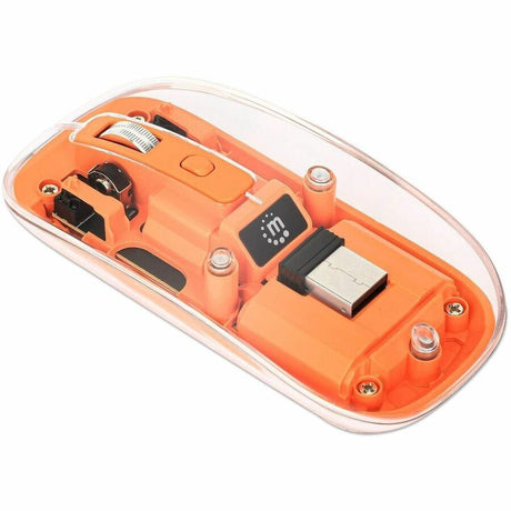 Manhattan Mouse - Radio Frequency - USB Type A - Optical - 4 Button(s) - Orange
