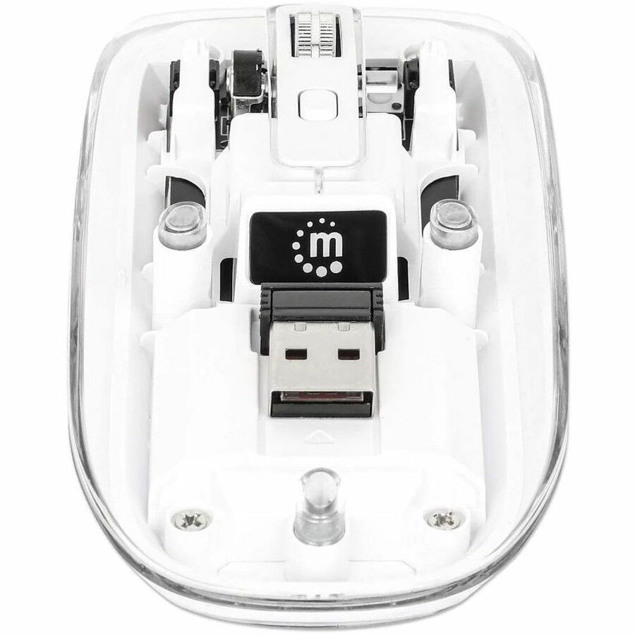Manhattan Mouse - Radio Frequency - USB Type A - Optical - 4 Button(s) - White