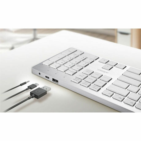 Adesso EasyTouch AKB-730UW Keyboard - Cable Connectivity - USB Type C Interface - English (UK) - White