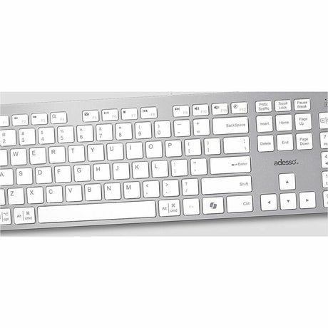 Adesso EasyTouch AKB-730UW Keyboard - Cable Connectivity - USB Type C Interface - English (UK) - White