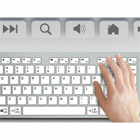 Adesso EasyTouch AKB-730UW Keyboard - Cable Connectivity - USB Type C Interface - English (UK) - White