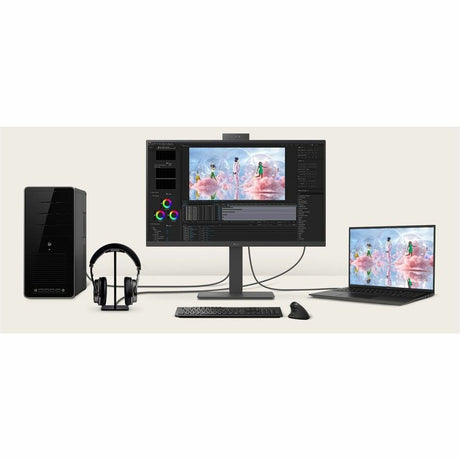 LG 24BA850-B 24" Class Webcam Full HD LCD Monitor - 16:9 - Textured Black