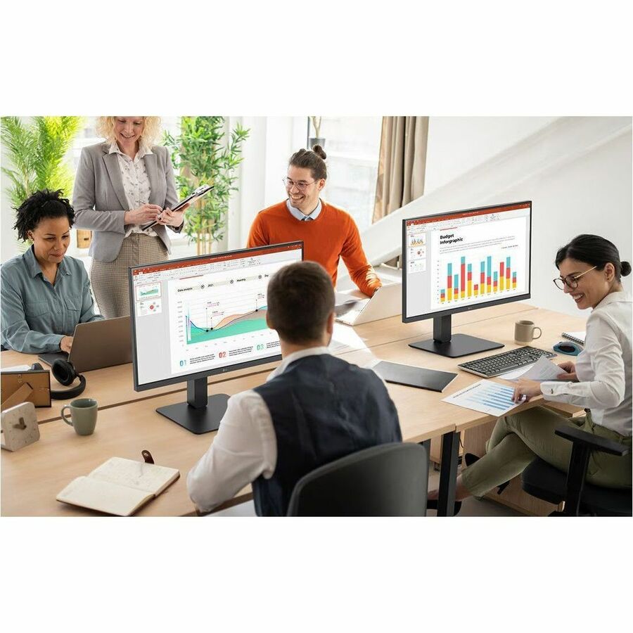 LG 24BA850-B 24" Class Webcam Full HD LCD Monitor - 16:9 - Textured Black