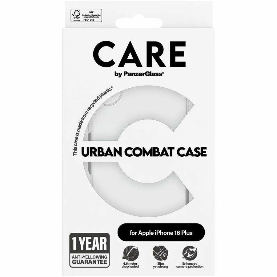 CARE Urban Combat Case for Apple iPhone 16 Plus Smartphone - Transparent