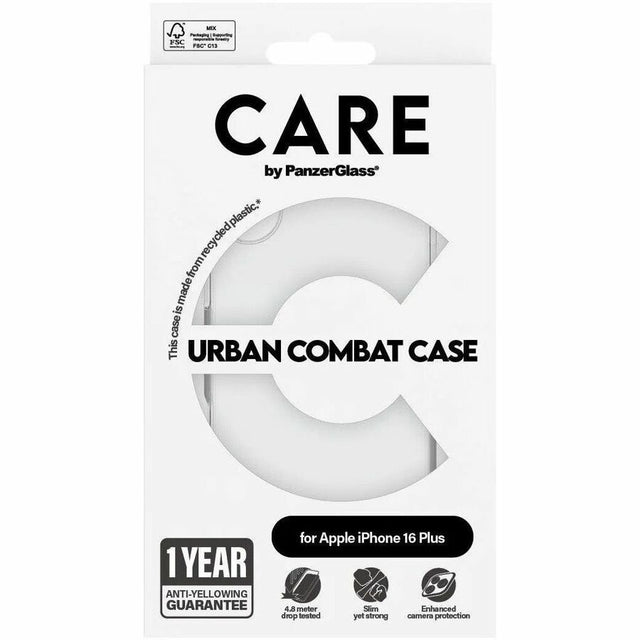 CARE Urban Combat Case for Apple iPhone 16 Plus Smartphone - Transparent