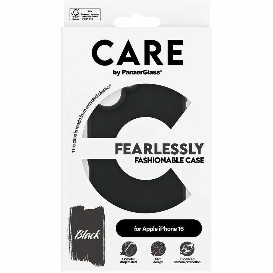 CARE Fashionable Case for Apple iPhone 16 Smartphone - Black