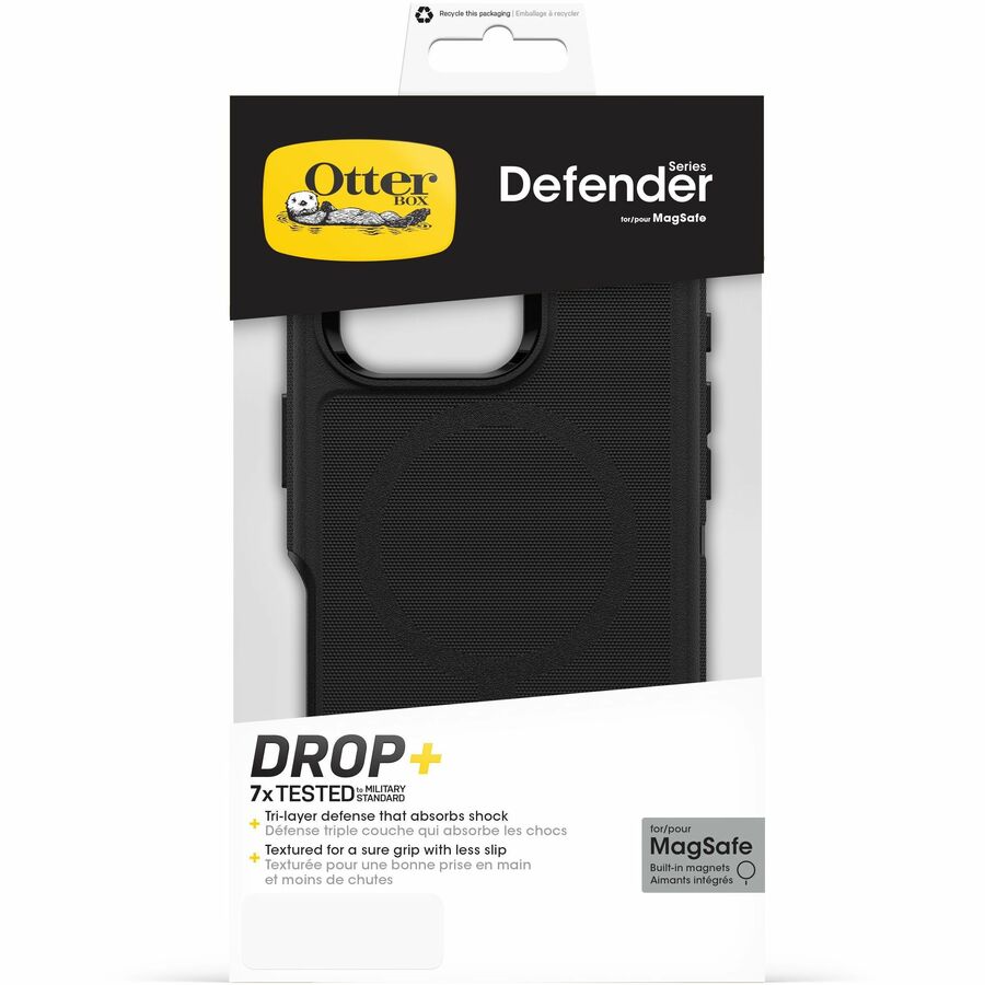 OtterBox Defender Case for Apple iPhone 16 Pro Smartphone - Textured - Black - Retail - 1