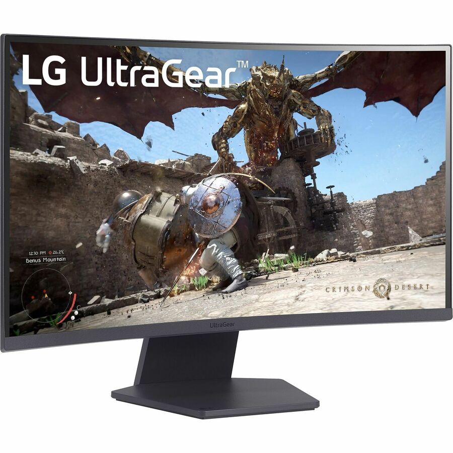 LG UltraGear 27GS60QC-B 27" Class WQHD Curved Screen Gaming LED Monitor - 16:9 - Dark Grey, Purple