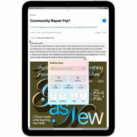 Apple iPad mini (2024) A2995 Tablet - 21.1 cm (8.3") - Apple A17 Pro (3 nm) Hexa-core - 8 GB - 256 GB Storage - 5G - Starlight