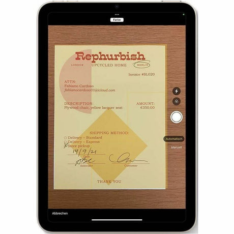 Apple iPad mini (2024) A2995 Tablet - 21.1 cm (8.3") - Apple A17 Pro (3 nm) Hexa-core - 8 GB - 512 GB Storage - 5G - Starlight