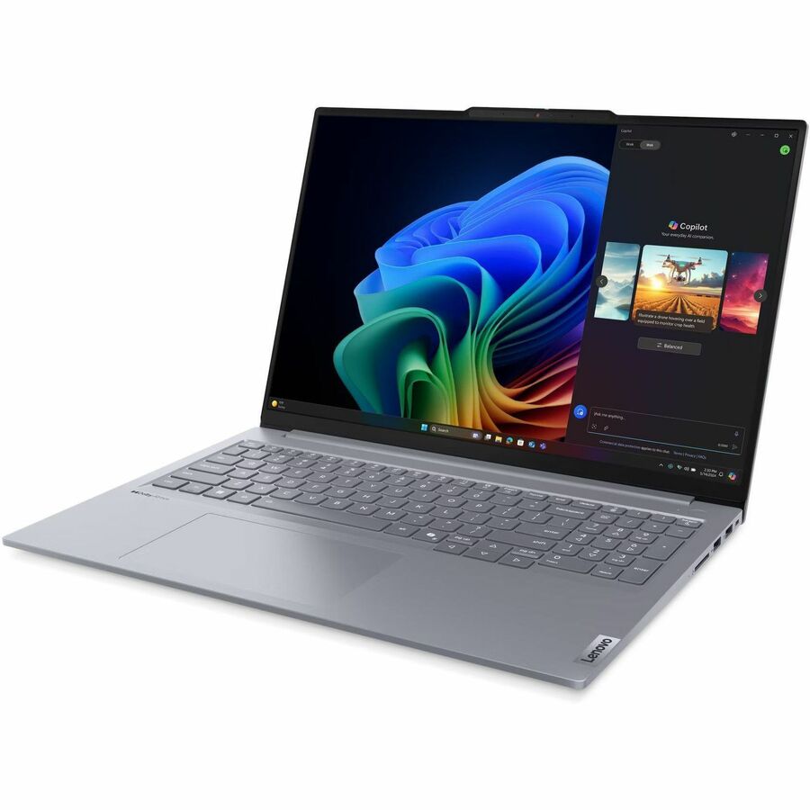 Lenovo ThinkBook 16 G7 QOY 21NH0004UK 40.6 cm (16") Copilot+ PC Notebook - WUXGA - Qualcomm Snapdragon X1P-42-100 - 16 GB - 512 GB SSD - English (UK) Keyboard - Luna Gray