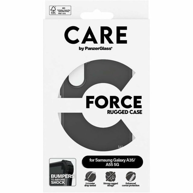 CARE Fashionable Rugged Case for Samsung Galaxy A35 5G, Galaxy A55 5G, Galaxy A55 Smartphone - Black