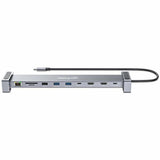 Manhattan USB 3.2 (Gen 1) Type C Docking Station for Tablet, Smartphone, Monitor, Notebook - Charging Capability - Memory Card Reader - SD - Silver - Portable