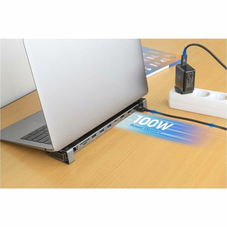Manhattan USB 3.2 (Gen 1) Type C Docking Station for Tablet, Smartphone, Monitor, Notebook - Charging Capability - Memory Card Reader - SD - Silver - Portable