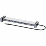 Manhattan USB 3.2 (Gen 1) Type C Docking Station for Tablet, Smartphone, Monitor, Notebook - Charging Capability - Memory Card Reader - SD - Silver - Portable