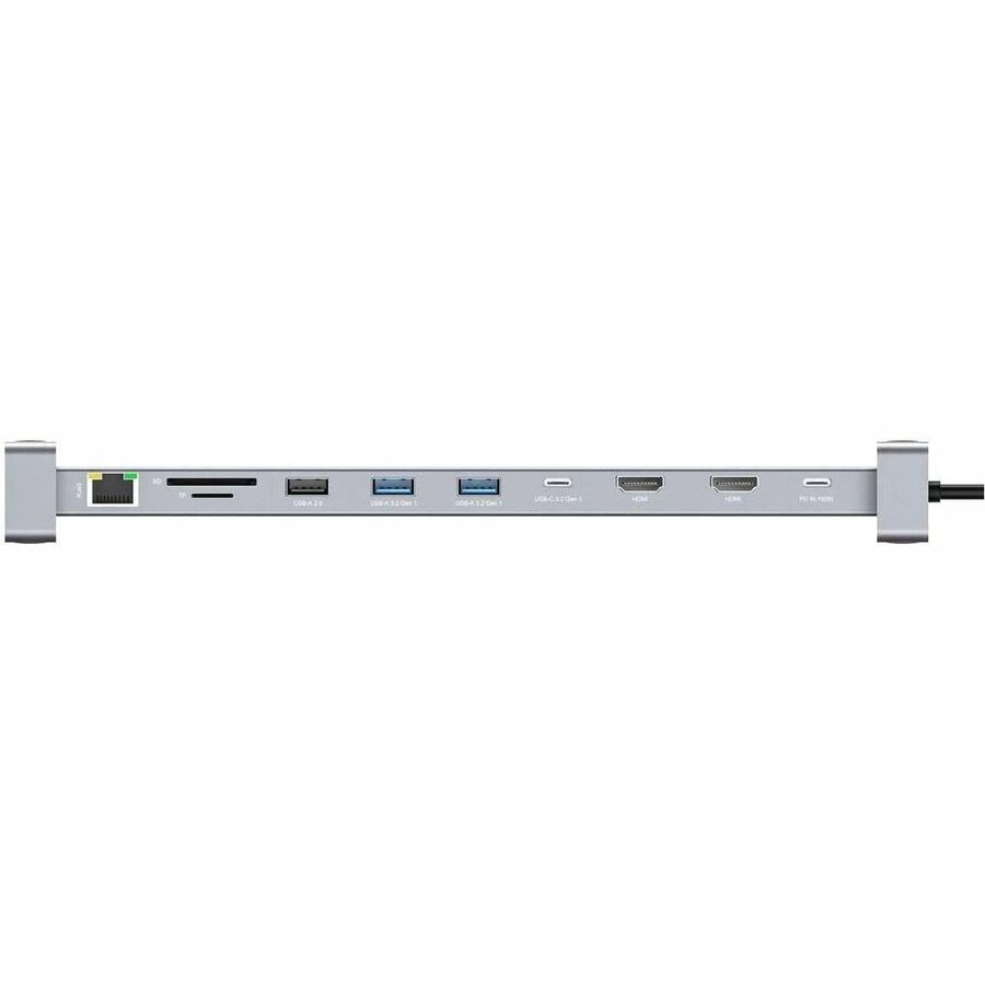 Manhattan USB 3.2 (Gen 1) Type C Docking Station for Tablet, Smartphone, Monitor, Notebook - Charging Capability - Memory Card Reader - SD - Silver - Portable