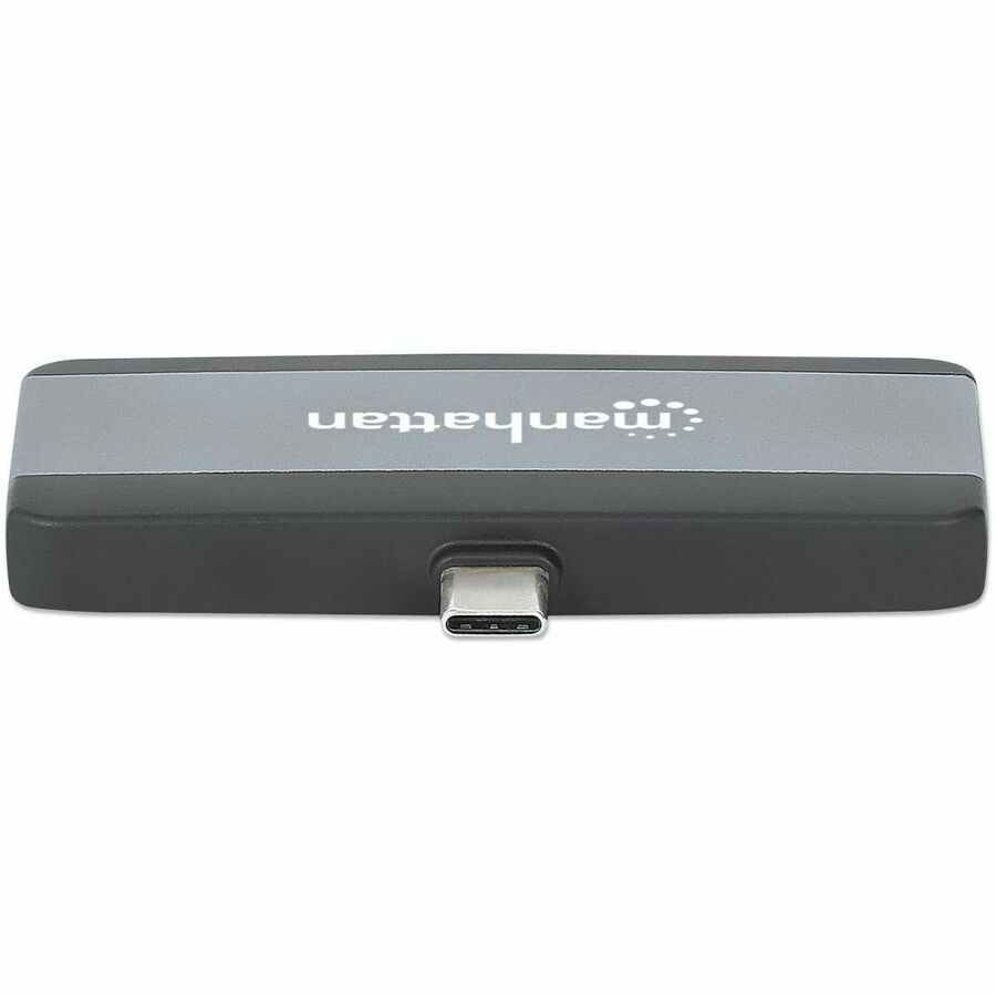 Manhattan USB Type C Docking Station for Notebook, Desktop PC, Monitor, Smartphone, Hard Drive, Speaker, Microphone, Headphone, Mouse, Keyboard, Tablet - Charging Capability - Black, Space Gray