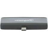 Manhattan USB Type C Docking Station for Notebook, Desktop PC, Monitor, Smartphone, Hard Drive, Speaker, Microphone, Headphone, Mouse, Keyboard, Tablet - Charging Capability - Black, Space Gray