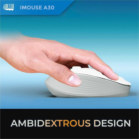 Adesso iMouse A30W Mouse - Radio Frequency - USB Type A - Optical - 4 Button(s) - White
