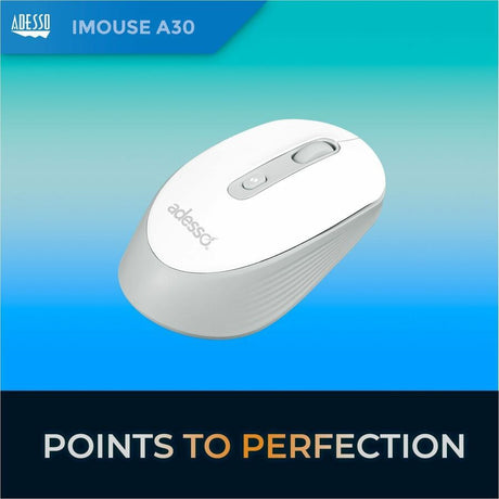 Adesso iMouse A30W Mouse - Radio Frequency - USB Type A - Optical - 4 Button(s) - White