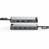 Alogic Mini Dock DV3 USB Type C Docking Station for Keyboard, Monitor, Notebook, Memory Card Reader, Smartphone, Mouse - Charging Capability - Memory Card Reader - SD - Space Gray - Portable