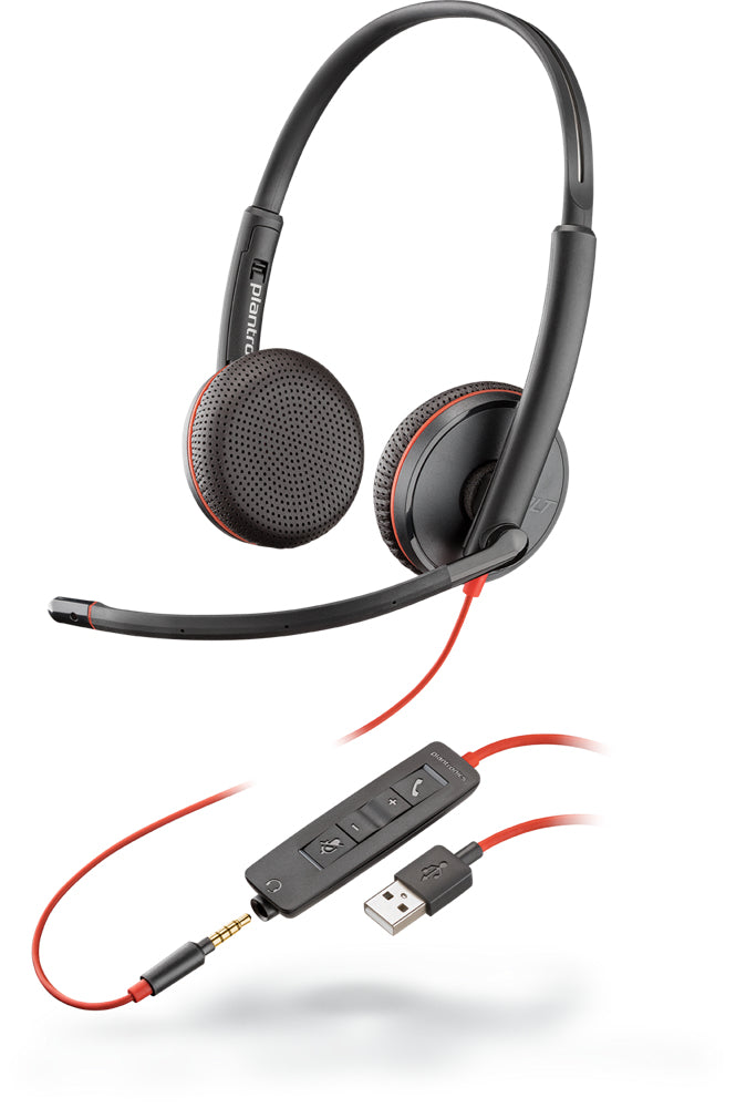 POLY Blackwire C3225 Headset Wired Head-band Office/Call center USB Type-A Black