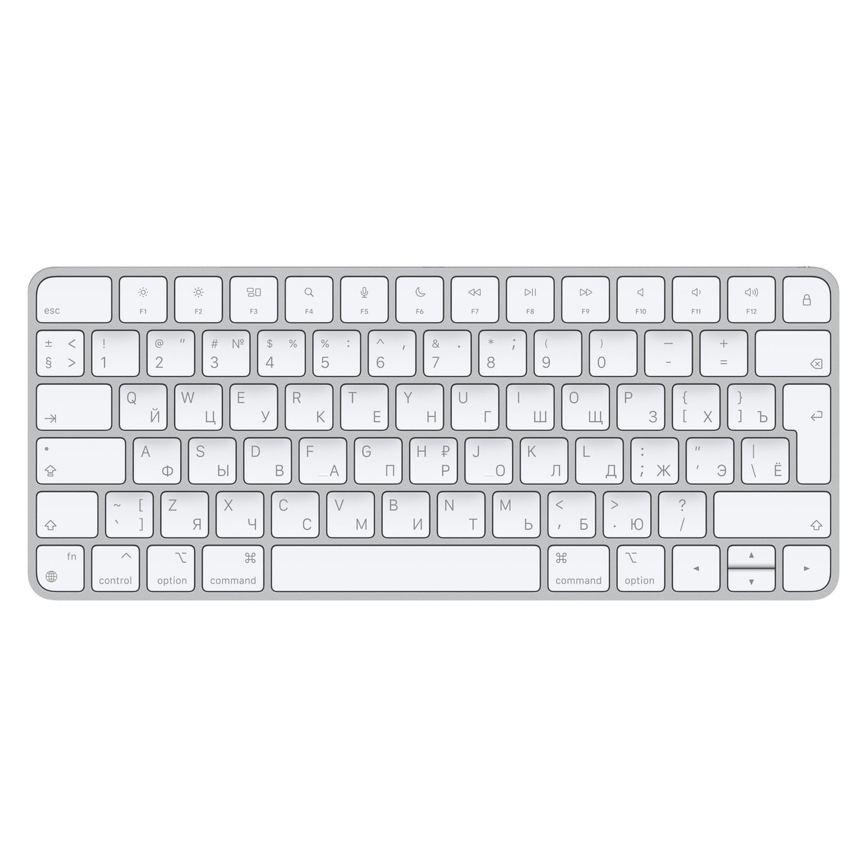 Apple Magic keyboard USB + Bluetooth Russian Aluminium, White