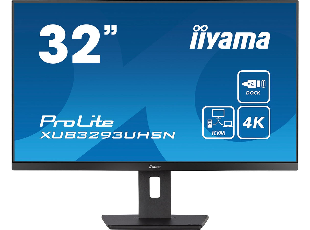 iiyama ProLite XUB3293UHSN-B5 32" Class Webcam 4K UHD LED Monitor - 16:9 - Matte Black
