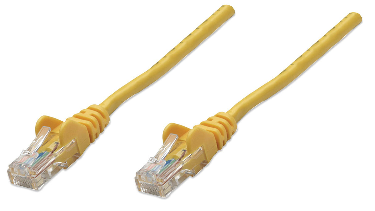 Intellinet Network Patch Cable, Cat5e, 5m, Yellow, CCA, U/UTP, PVC, RJ45, Gold Plated Contacts, Snagless, Booted, Lifetime Warranty, Polybag