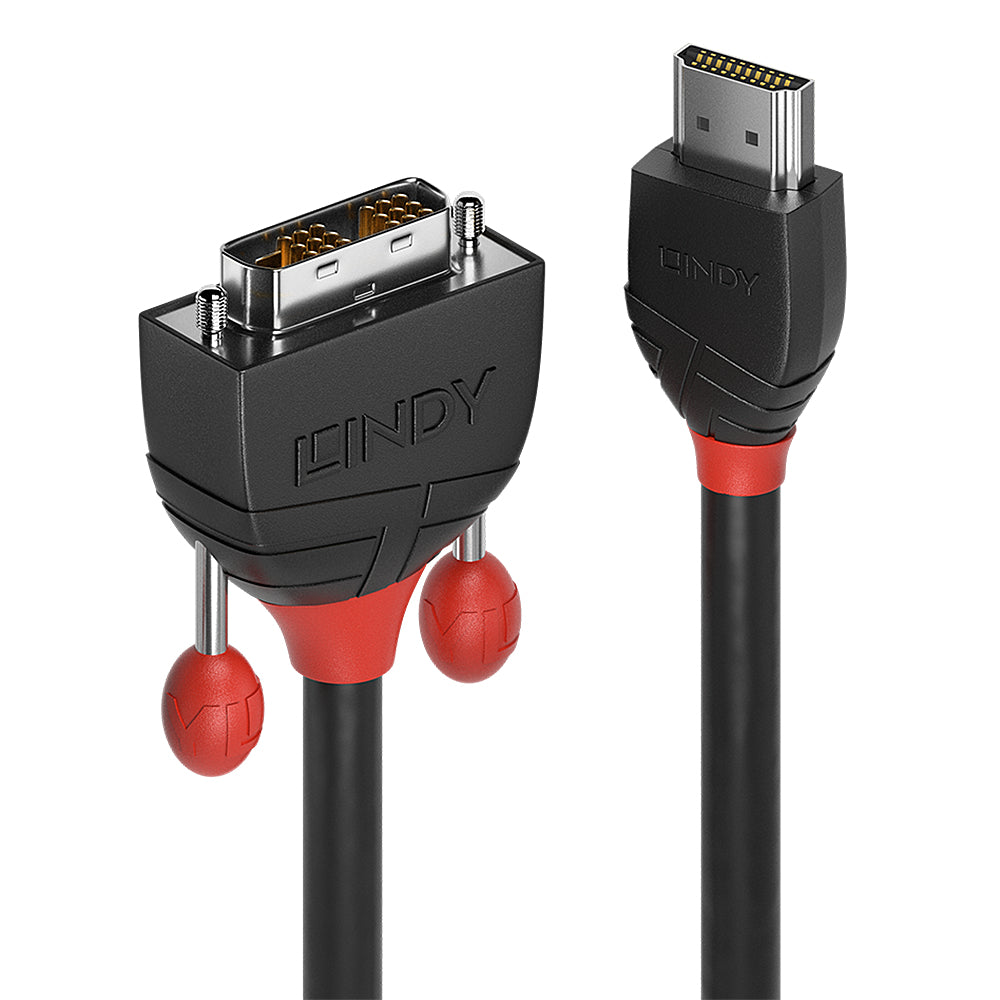 Lindy 2m HDMI to DVI Cable, Black Line