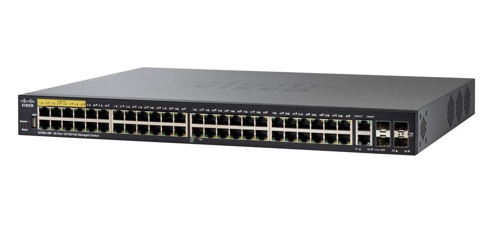 Cisco Small Business SF350-48P Managed L2/L3 Fast Ethernet (10/100) Power over Ethernet (PoE) 1U Black